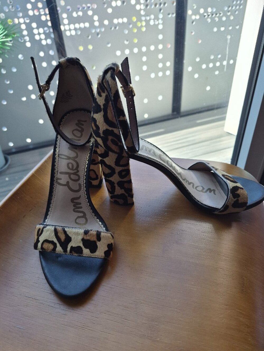 Sam Edelman Heels Cowhide Animal Print Size 8.5